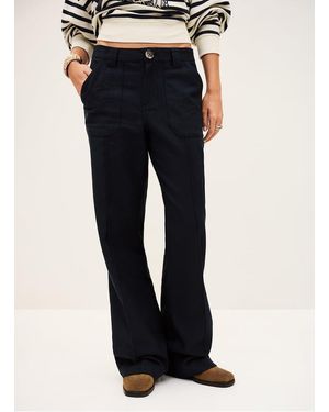 Ba&sh Pantalon Droit En Coton Femme - Noir