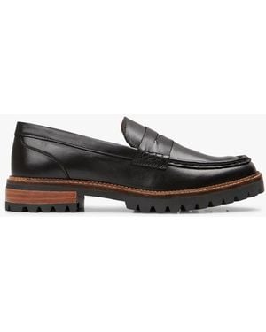 Mellow Yellow Mocassins En Cuir Femme - Noir