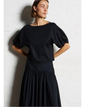 STAUD Top Col Bateau En Coton Mélangé Femme - Noir
