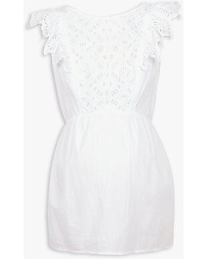 Seraphine Top De Grossesse Brodé En Coton Femme - Blanc