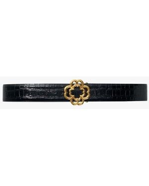 Maje Ceinture En Cuir Embossé Croco - Blanc