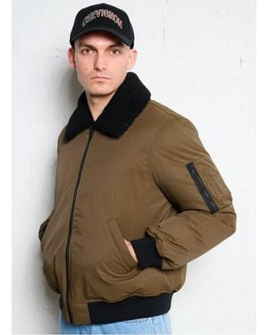 Chevignon Blouson Zippé Uni À Col Sherpa - Marron