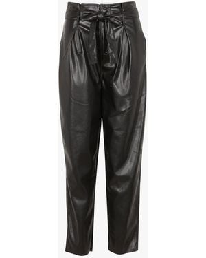 Mes Demoiselles Pantalon Carotte Aspect Cuir Femme - Noir