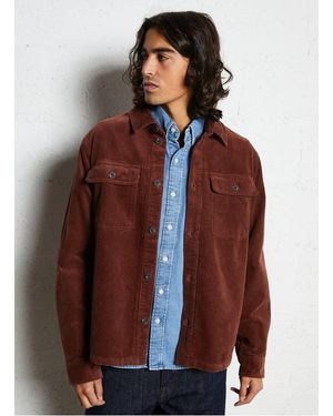Solid Surchemise Droite Col Classique En Coton - Marron
