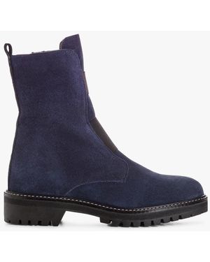 Reqins Bottines En Cuir Velours Femme - Bleu