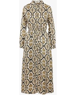 La Petite Etoile Robe Longue Col Classique Imprimé Graphique Femme - Neutre