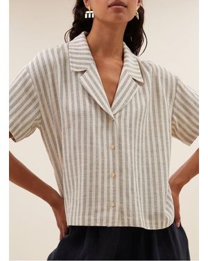 By-Bar Chemise Droite Rayée Femme - Gris