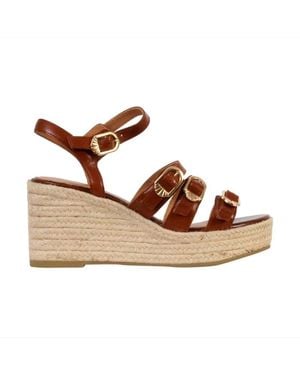 Emilie Karston Sandales Compensées Cuir Talia Femme - Métallisé