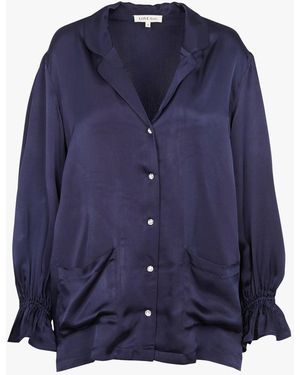 Love Stories Chemise De Pyjama Droite Col Tailleur Femme - Bleu