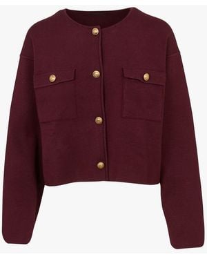IKKS Cardigan Oversize Col Rond Femme - Rouge