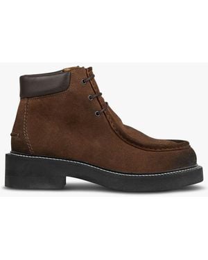 Sandro Bottines En Cuir Velours Femme - Marron