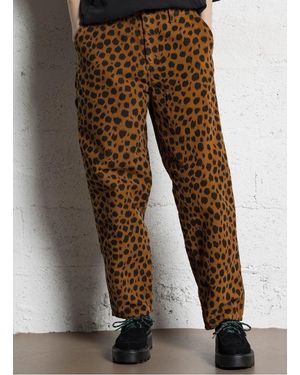 Leon & Harper Pantalon Droit À Imprimé Léopard Femme - Marron