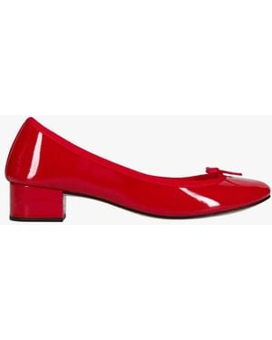 Repetto Ballerines À Petits Talons En Cuir Femme - Rouge