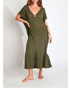 Livia Tunique De Plage Métallisée Femme - Vert
