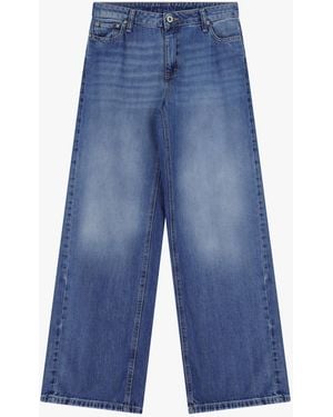 Please Jeans Larges Taille Mi-Haute - Bleu