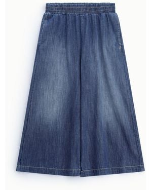 Please Jeans Larges À Taille Élastique Et Jambe Ample - Bleu