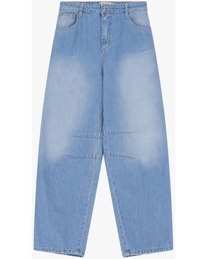 Please Jeans Baloon A Vita Alta - Blu