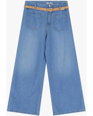 Please Jeans À Jambes Larges Avec Poches - Bleu