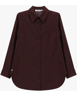 Please Chemise Col Classique Et Poche Poitrine - Rouge