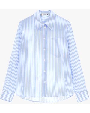 Please Camicia A Righe Con Colletto Classico - Blu