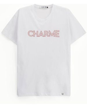 Please T-Shirt Con Stampa E Maniche Corte - Bianco