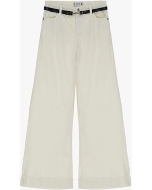 Please Jeans Large Avec Ceinture - Blanc
