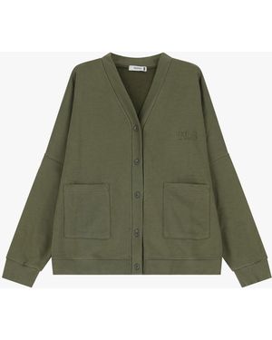 Please Sweat-Shirt Sans Capuche À Boutons - Vert