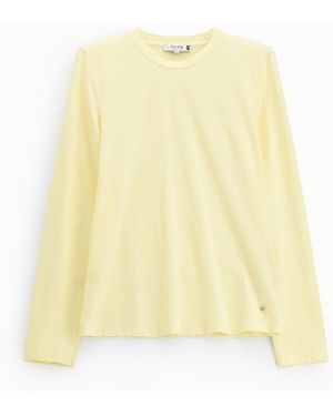 Please T-Shirt À Col Rond - Jaune