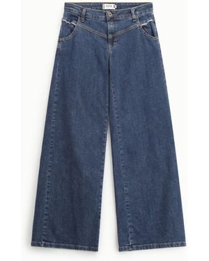 Please Jean À Jambes Larges Avec Poches - Bleu