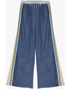 Please Jeans Baggy Con Dettagli Sportivi - Blu