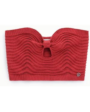 Please Top Bandeau Ajouré Détail Ouverture - Rouge