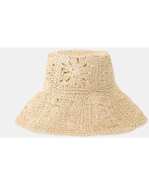 Please Chapeau Bucket Ajouré En Crochet - Blanc