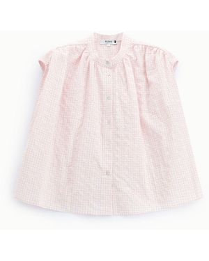 Please Chemise Sans Manches Col Rond À Broderie Ajourée - Rose