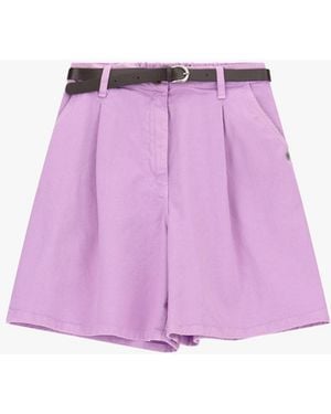 Please Shorts Regular-Fit À Pinces Avec Ceinture - Rose