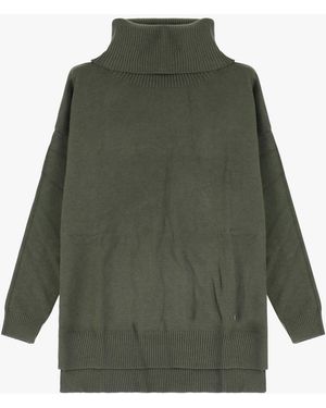Please Pull Col Roulé Oversize À Poignets Côtelés - Vert
