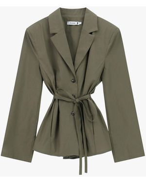 Please Blazer Coupe Regular Avec Ceinture Et Boutons Devant - Vert