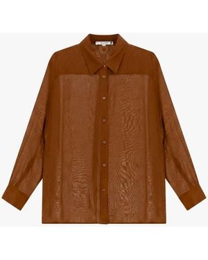 Please Chemise Coupe Regular Col Classique - Marron