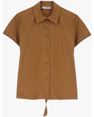 Please Chemise À Ceinture Réglable - Marron