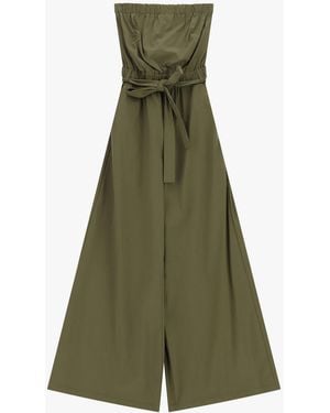 Please Combinaison Taille Haute Avec Ceinture À Nouer - Vert