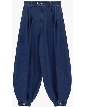 Please Jeans Baloon Taille Haute Boutons Chevilles - Bleu