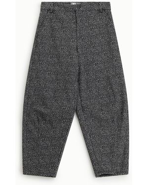 Please Pantalon Large Imprimé Taille Haute - Gris
