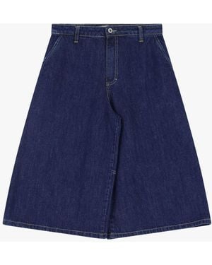 Please Bermuda A Vita Alta Con Tasche Chino - Blu
