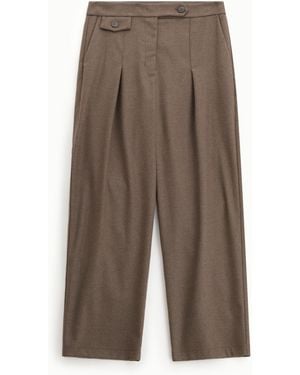 Please Pantalon Large À Taille Haute - Marron