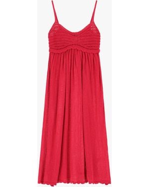 Please Vestito A Spalline Con Scollo - Rosso
