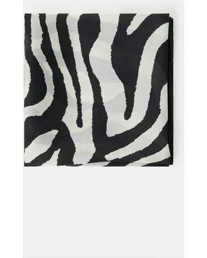 Please Foulard Imprimé Zèbre Finition Légère - Noir