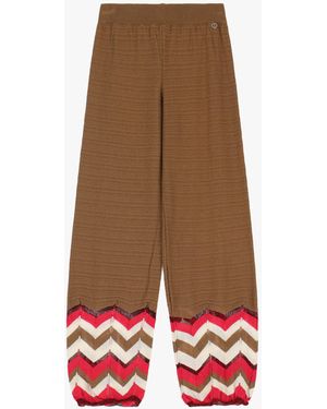 Please Pantaloni Ampi Con Stampa Grafica - Rosso