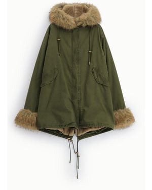 Please Parka À Capuche Avec Finitions En Fausse Fourrure - Vert