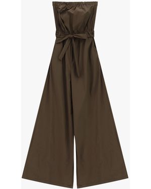 Please Combinaison Taille Haute Avec Ceinture À Nouer - Marron