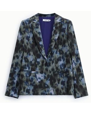 Please Blazer Imprimé À Simple Boutonnage - Bleu
