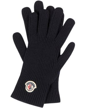 Moncler Classic Logo Knit Gloves - Black